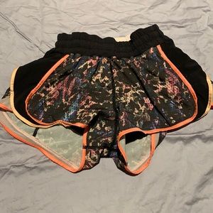 Lululemon colourful workout shorts with build in underwear support